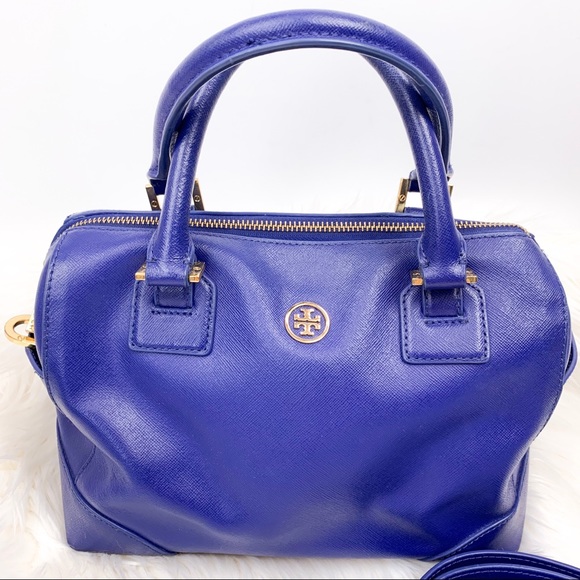 Tory Burch Blue Robinson Satchel Crossbody Bag - Picture 3 of 8